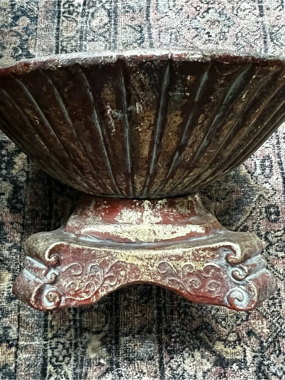 Antique-Style Decorative DistressedMetal Bowl